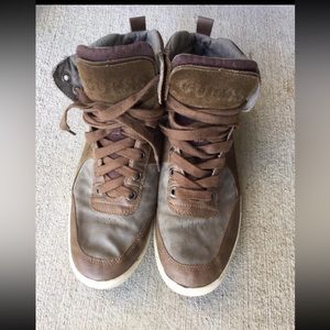 Guess Men's High Top Jefferson Casual Lace Up Sneakers Shoes Size 9.5M brown